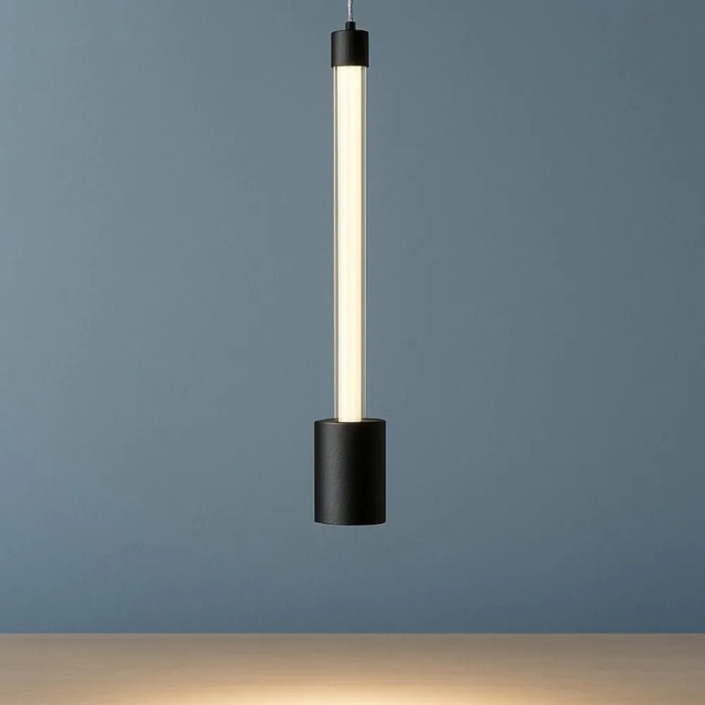 Lampade A Sospensione-Selezionato da Mazzolaluce Lampada sospensione design nero pendente led 7w 3000k moderna