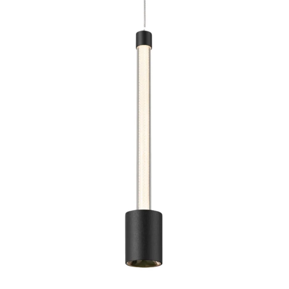Lampade A Sospensione-Selezionato da Mazzolaluce Lampada sospensione design nero pendente led 7w 3000k moderna