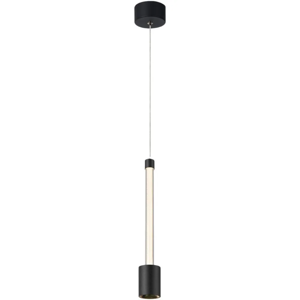 Lampade A Sospensione-Selezionato da Mazzolaluce Lampada sospensione design nero pendente led 7w 3000k moderna