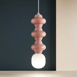 Lampade A Sospensione-Selezionato da Mazzolaluce Lampada sospensione di ceramica rosa pastello moderna