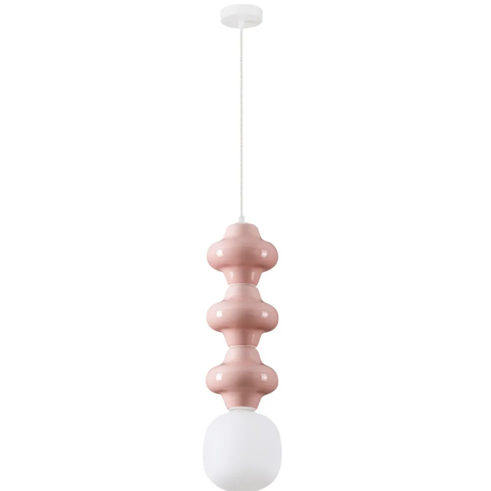 Lampade A Sospensione-Selezionato da Mazzolaluce Lampada sospensione di ceramica rosa pastello moderna