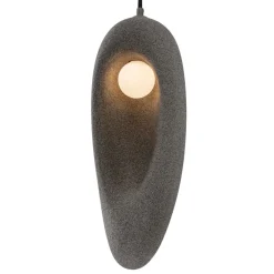 Lampade A Sospensione-Selezionato da Mazzolaluce Lampada sospensione in resina wabi sabi design japandi grigio
