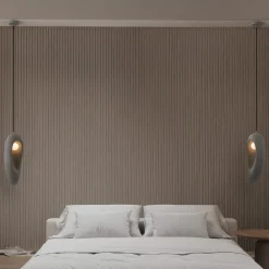 Lampade A Sospensione-Selezionato da Mazzolaluce Lampada sospensione in resina wabi sabi design japandi grigio