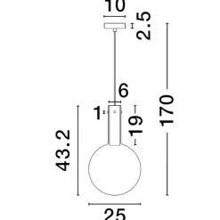 Lampade A Sospensione-Selezionato da Mazzolaluce Lampada sospensione led sfera vetro blu moderna