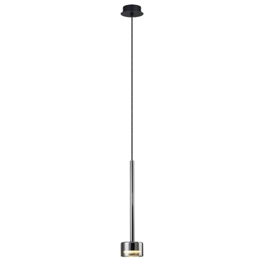 Lampade A Sospensione-Selezionato da Mazzolaluce Lampada sospensione nera vetro cromo trasparente