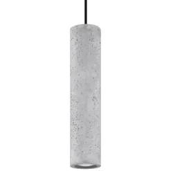 Lampade A Sospensione-Selezionato da Mazzolaluce Lampada sospensione pendente di cemento cilindro grigio