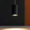Lampade A Sospensione-Selezionato da Mazzolaluce Lampada sospensione pendente cilindro nero moderna