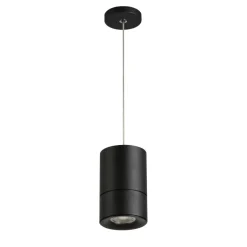 Lampade A Sospensione-Selezionato da Mazzolaluce Lampada sospensione pendente cilindro nero moderna