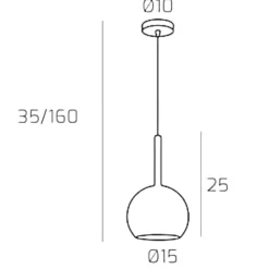 Lampade A Sospensione-Top Light Lampada sospensione per camera da letto sfera di vetro