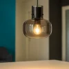 Lampade A Sospensione-Selezionato da Mazzolaluce Lampada sospensione sfera in vetro grigio fume