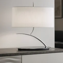 Lampade Da Tavolo-Selezionato da Mazzolaluce Lampada ta tavolo cromo lucido moderna design ovale