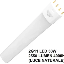 Lampadine Led-Top Light Lampada tubo led 2g11 30w 2550 lumen 4000k luce naturale cod. 39.940430n