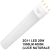 Lampadine Led-Top Light Lampada tubo led 2g11 20w 1900 lumen 4000k luce naturale