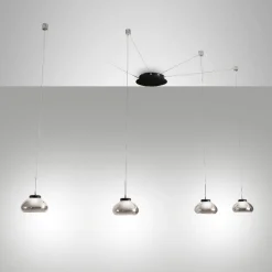 Lampadari Moderni-Fabas Luce Lampade a sospensione con decentramento fume arabella