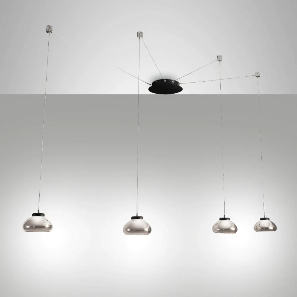 Lampadari Moderni-Fabas Luce Lampade a sospensione con decentramento fume arabella