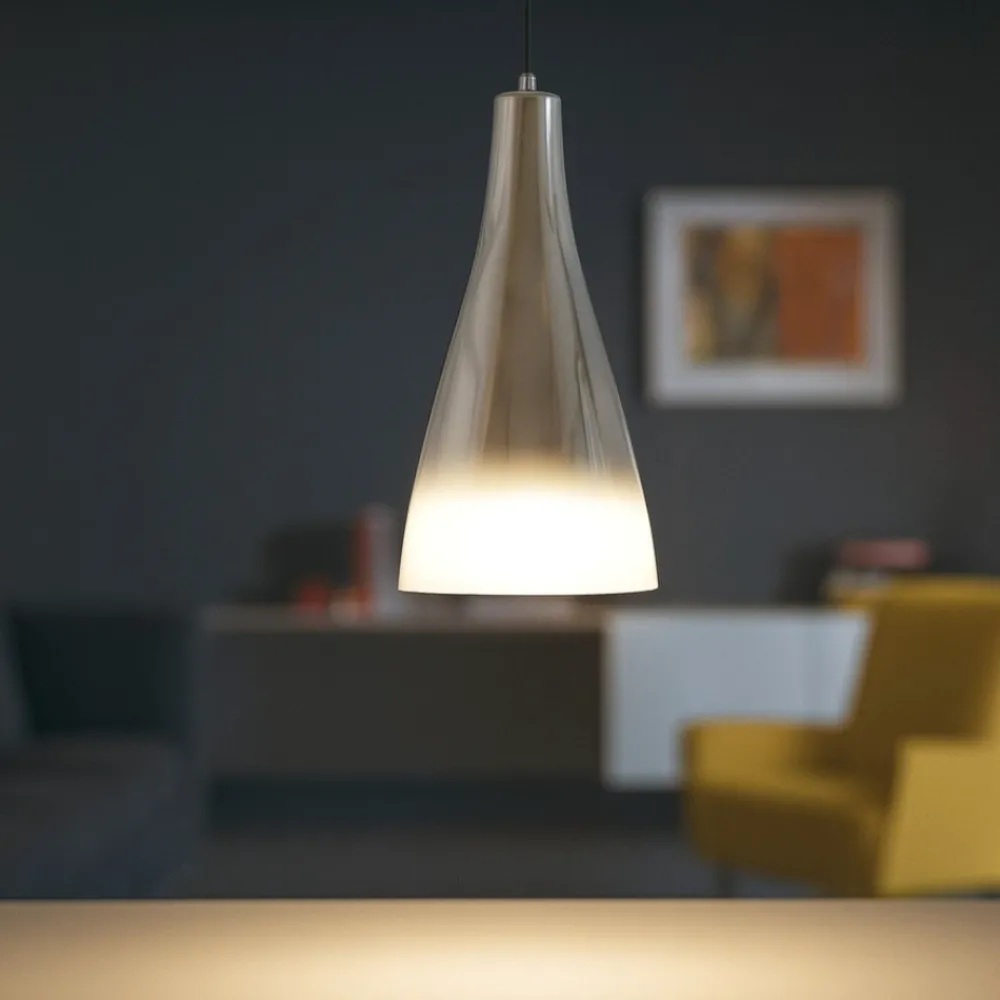Lampade A Sospensione-Selezionato da Mazzolaluce Lampade a sospensioni per isola cono di vetro cromo