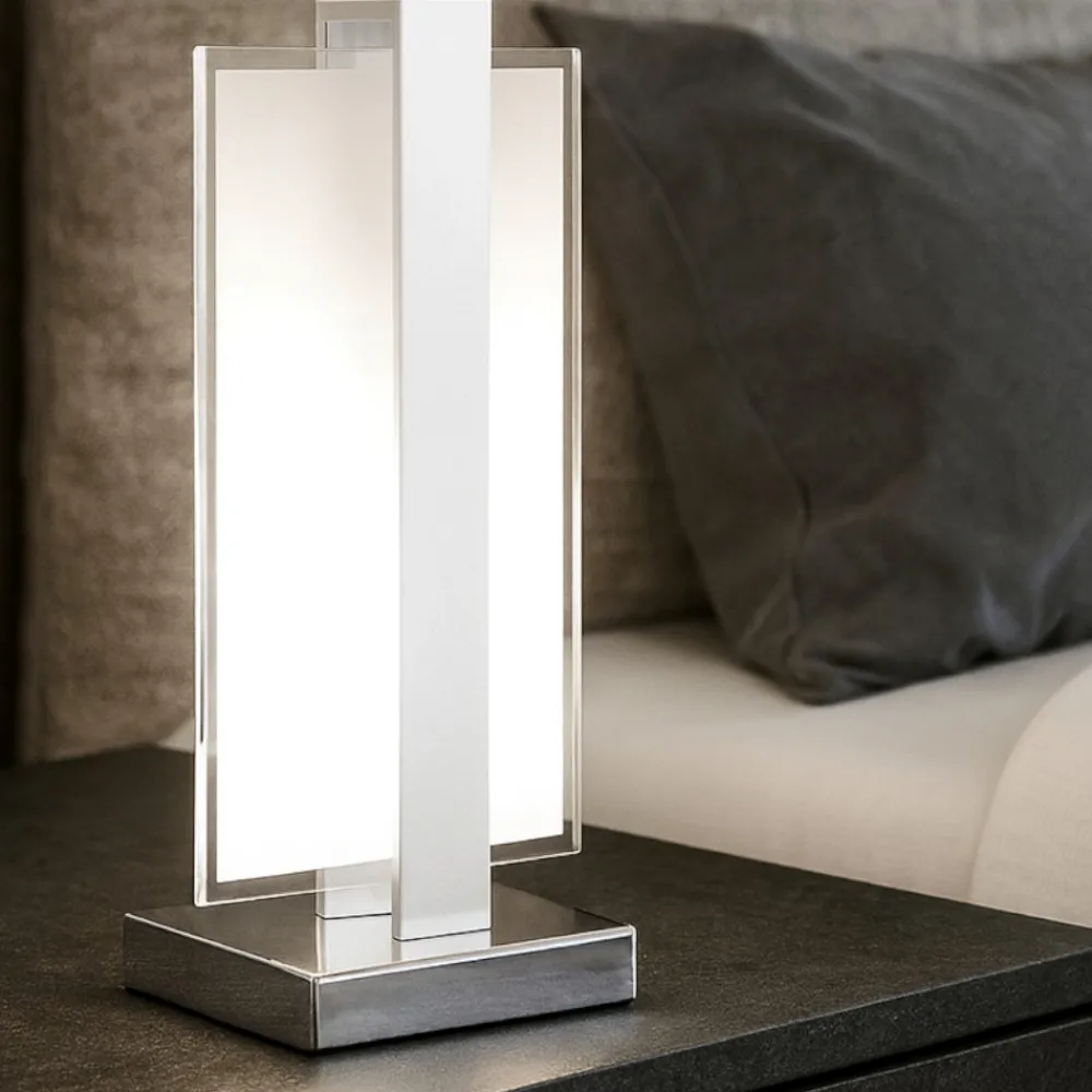 Abat Jour-Top Light Lampade da comodino moderne bianca per camera da letto