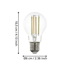 Lampadine Led-Eglo Lampadina e27 led 6w dimmerabile 2700k a 6500k bluetooth goccia trasparente