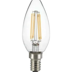 Lampadine Led-Ideal Lux Lampadina e14 led 4w 3000k 470lm oliva trasparente filamento