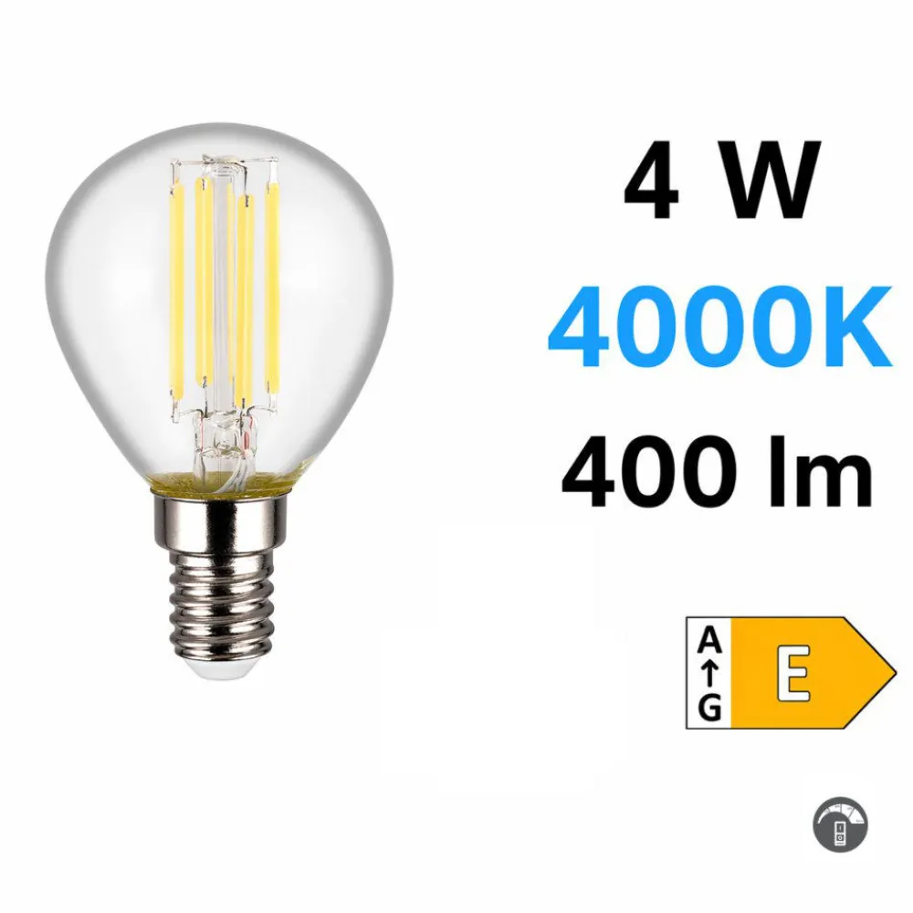 Lampadine Led-Selezionato da Mazzolaluce Lampadina e14 led 4w 4000k 500 lumen dimmerabile