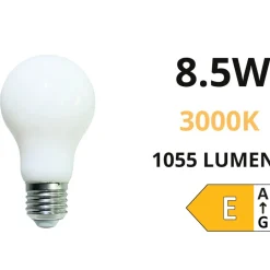 Lampadine Led-Life Electronics Lampadina e27 8,5w 3000k 1055lm vetro bianco life goccia milky