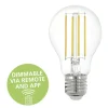 Lampadine Led-Eglo Lampadina e27 6w led 2700k goccia trasparente dimmerabile bluetooth