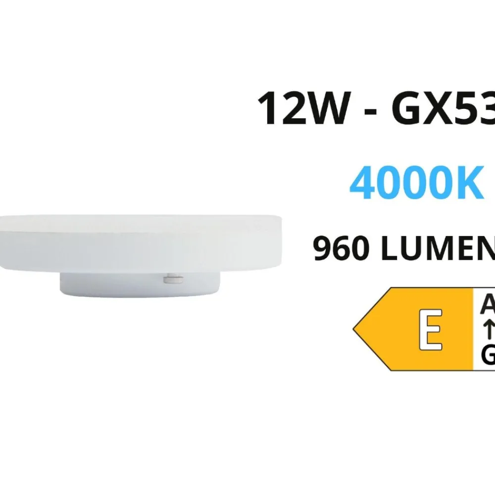 Lampadine Led-Selezionato da Mazzolaluce Lampadina gx53 led 12w 4000k 960lm ottica 120