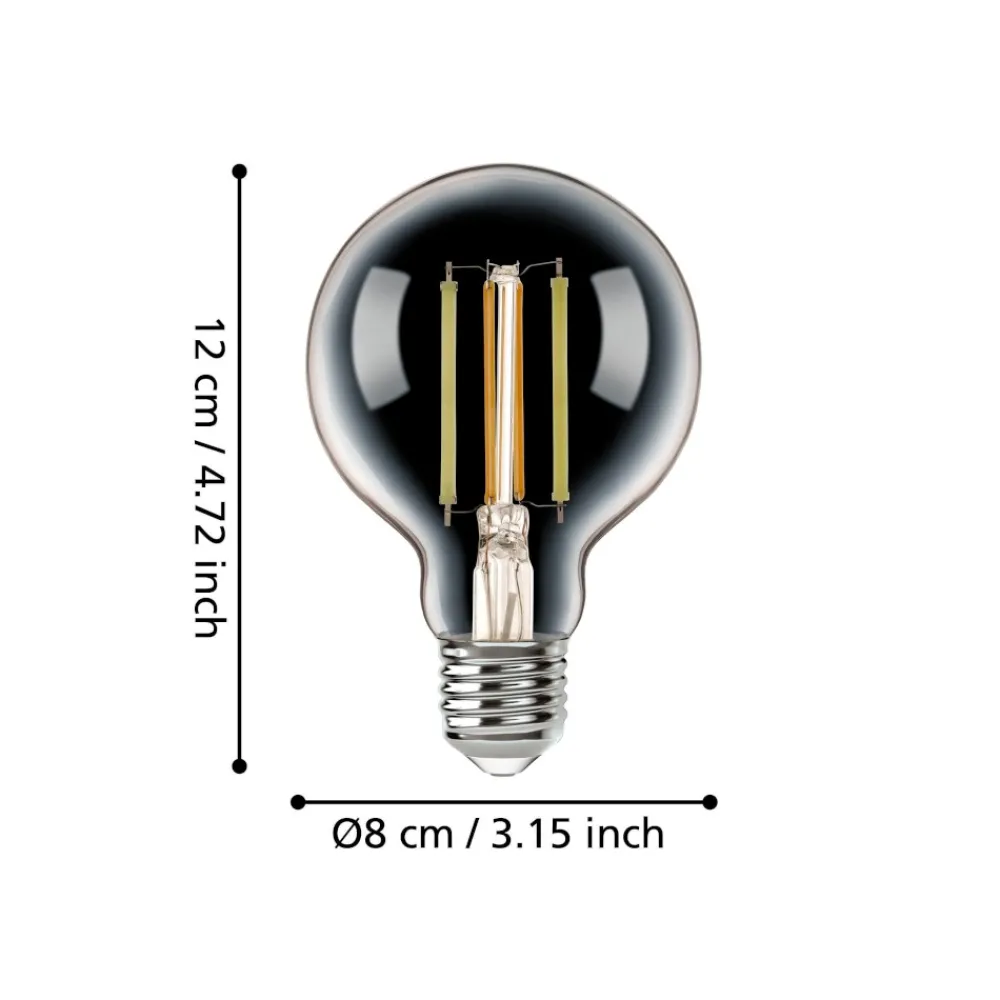 Lampadine Led-Eglo Lampadina led e27 6w 2700k a 6500k dimmerabile vetro trasparente bluetooth connect