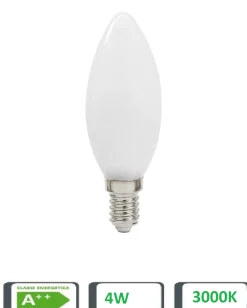 Lampadine Led-Life Electronics Lampadina led e14 4w 3000k candela filament milky 39.920022cm3 fp