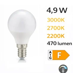Lampadine Led-Selezionato da Mazzolaluce Lampadina led e14 4,9w 2200k 2700k 3000k 470 lumen