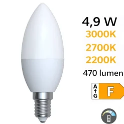 Lampadine Led-Selezionato da Mazzolaluce Lampadina led e14 4,9w 3000k 2700k 2200k 470 lumen dimmerabile