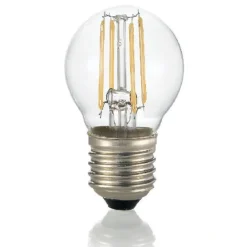 Lampadine Led-Ideal Lux Lampadina led e27 4w 3000k 430lm sfera trasparente filamento