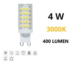 Lampadine Led-Life Electronics Lampadina led g9 dimmerabile 4w 3000k ottica 300 life