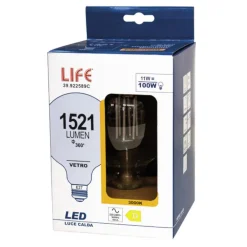 Lampadine Led-Life Electronics Lampadina led globo g125 e27 trasparente 11w 3000k 1521 lumen