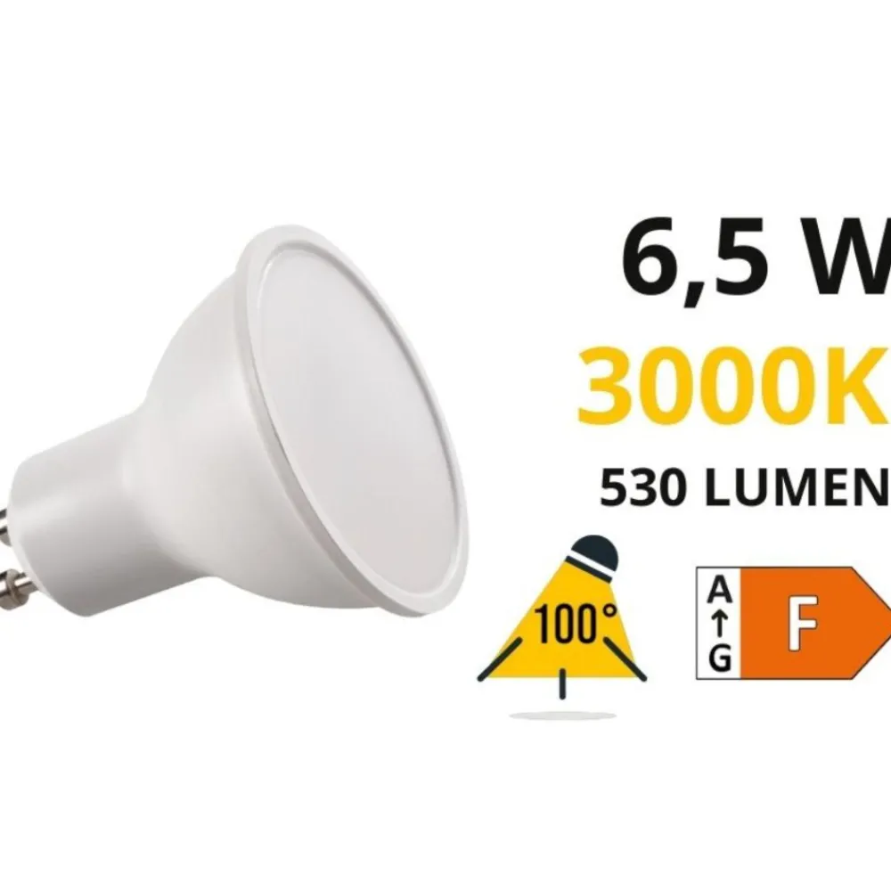 Lampadine Led-Top Light Lampadina led gu10 6,5w 3000k 530lm ottica 100 kanlux