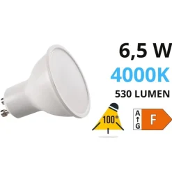 Lampadine Led-Top Light Lampadina led gu10 6,5w 4000k 530lm ottica 100 kanlux