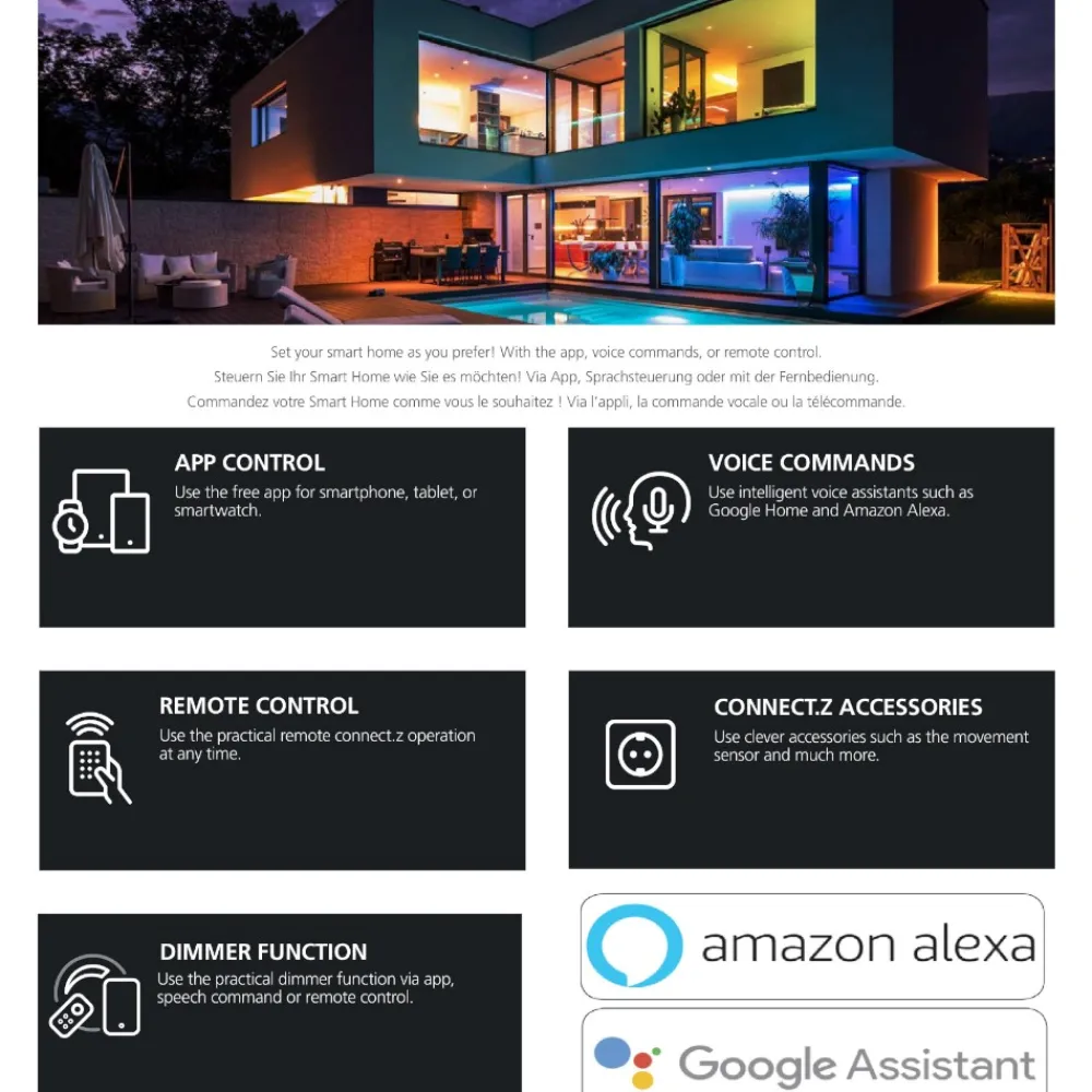 Lampadine Led-Eglo Lampadina led 6w e27 4000k dimmerabile bluetooth 806lm sfera vetro trasparente fp