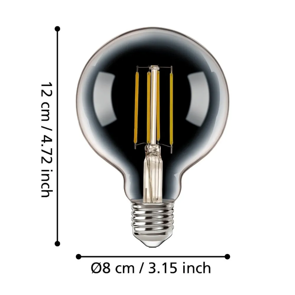 Lampadine Led-Eglo Lampadina led 6w e27 4000k dimmerabile bluetooth 806lm sfera vetro trasparente fp