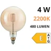 Lampadine Led-Ideal Lux Lampadina led 4w 2200k 480lm filamento vetro ambra