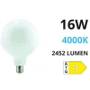 Lampadine Led-Life Electronics Lampadina life e27 16w 4000k 2452lm globo vetro bianco milky
