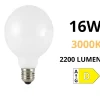 Lampadine Led-Life Electronics Lampadina life globo milky e27 16w 3000k 2200lm vetro bianco