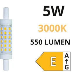Lampadine Led-Life Electronics Lampadina life r7s led 5w 3000k 78mm 550lm ottica 360