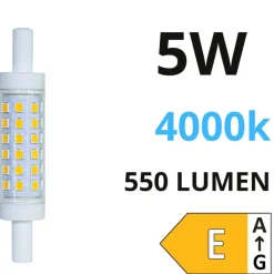 Lampadine Led-Life Electronics Lampadina life r7s led 5w 4000k 78mm 550lm ottica 360