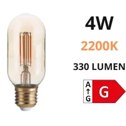 Lampadine Led-Ideal Lux Lampadina vintage e27 4w 330lm 2200k vetro ambra