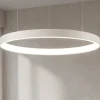 Lampadari Moderni-Selezionato da Mazzolaluce Lampadrio per camera da letto cerhcio bianco led 3000k dimmerabile