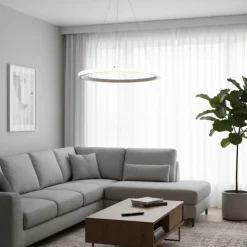 Lampadari Moderni-Selezionato da Mazzolaluce Lampadrio per camera da letto cerhcio bianco led 3000k dimmerabile