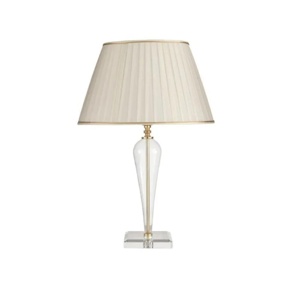 Lampade Da Tavolo-Ondaluce Lampda da tavolo per soggiorno vetro trasparente dettagli oro ravel