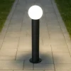 Lampioni Da Giardino-Selezionato da Mazzolaluce Lampioncino antracite moderno per esterno giardino sfera bianca