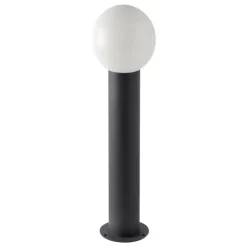Lampioni Da Giardino-Selezionato da Mazzolaluce Lampioncino antracite moderno per esterno giardino sfera bianca