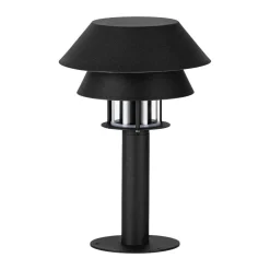 Lampioni Da Giardino-Selezionato da Mazzolaluce Lampioncino basso nero ip65 e26 vetro h33 cm